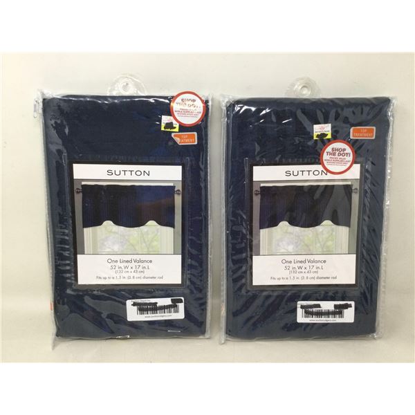 Lot of 2 Sutton One Lined Valance