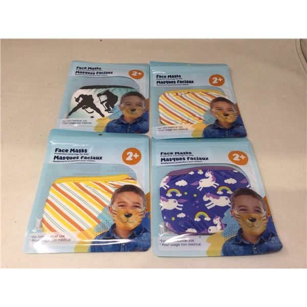 Lot of 4 Kids Face Masks