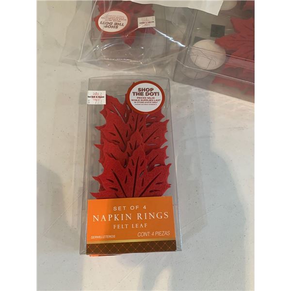 NEW Set of 4 Felt Napkin Rings- Lot of 4