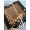 Image 2 : NEW Set Of 6 Bamboo Coasters & Wood Holder