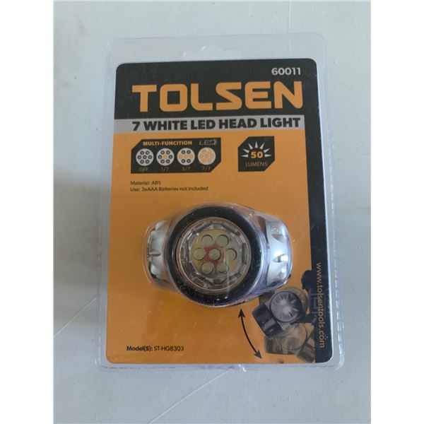 NEW Tolsen 7 White LED Head Light W/ Multi-Function LED