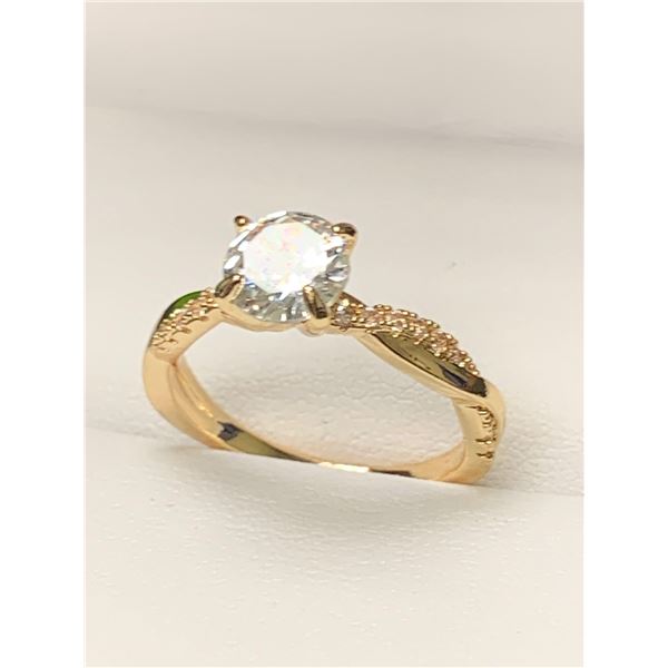 Ladies 14K GP 1.0 Carat Solitaire wedding engagement ring NEW size 7