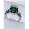 Image 1 : Brilliant Cut Emerald Style solitaire ladies silver dress ring NEW size 7.5