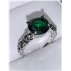 Image 2 : Brilliant Cut Emerald Style solitaire ladies silver dress ring NEW size 7.5