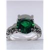 Image 3 : Brilliant Cut Emerald Style solitaire ladies silver dress ring NEW size 7.5