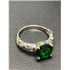 Image 4 : Brilliant Cut Emerald Style solitaire ladies silver dress ring NEW size 7.5