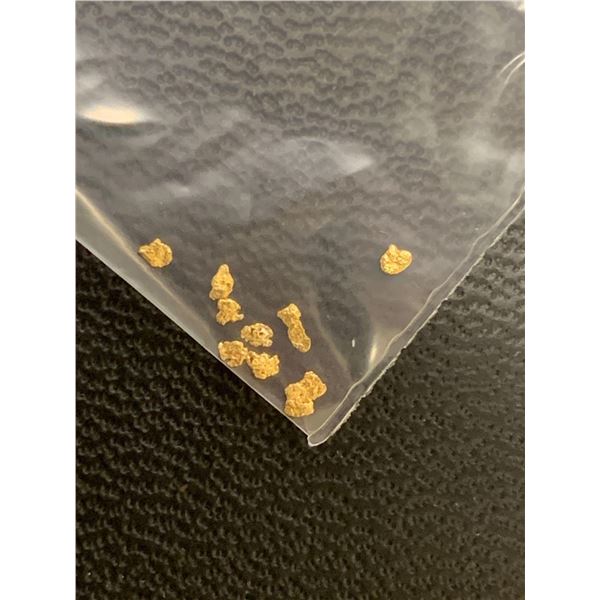 Lot of 10 Pure Alaskan Natural Gold nuggets .5-1.0 mm