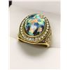 Image 1 : Mens NEW 18K GP Unique Opal Solitaire Ring size 10