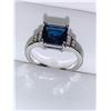 Image 1 : Ladies NEW italian styled Princess Cut Blue Topaz Style Solitaire ring size 7