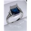 Image 2 : Ladies NEW italian styled Princess Cut Blue Topaz Style Solitaire ring size 7