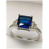 Image 3 : Ladies NEW italian styled Princess Cut Blue Topaz Style Solitaire ring size 7