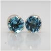 Image 1 : 10K Yellow Gold Blue Topaz (1.6ct) Earrings (~weight 0.46g), Made in Canada, Suggested Retail Value 