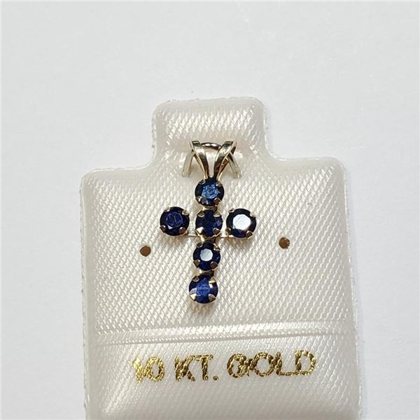 10K Yellow Gold Sapphire(0.6ct) Pendant (~weight 0.7g), Made in Canada, Suggested Retail Value $300