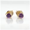 Image 1 : 14K Yellow Gold Amethyst (0.21ct) Earrings (~weight 0.45g), Made in Canada, Suggested Retail Value $