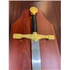 Image 2 : NEW excaliber King Arthur full size sword with hanger plaque sealed in box 32 inch.