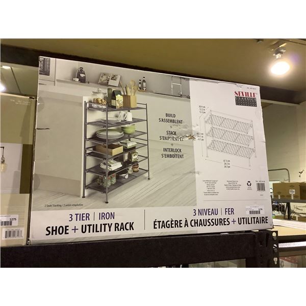 Seville Classics 3-Tier Shoe and Utility Rack