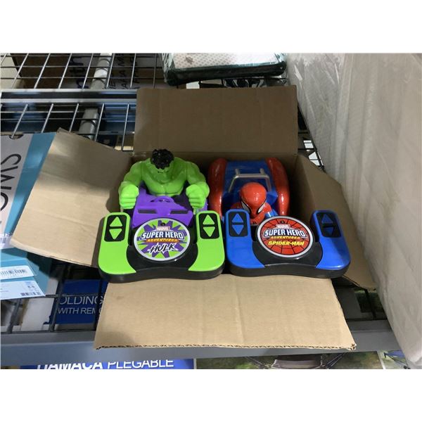 Marvel Super Hero Adventures Hulk and Spiderman RC Car Set