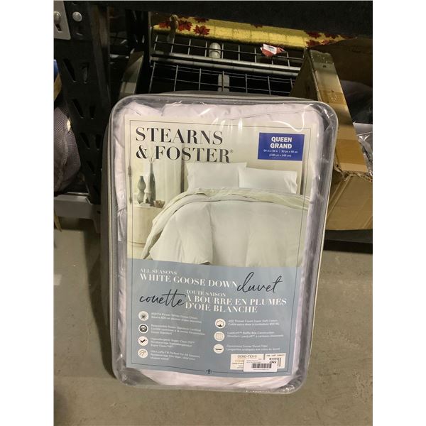 Stearns and Foster Queen Size White Goose Down Duvet