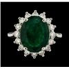 Image 2 : 5.55 ctw Emerald and Diamond Ring - 14KT White Gold