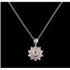 Image 1 : 1.27 ctw Diamond Pendant With Chain - 14KT White Gold