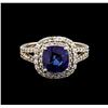 Image 2 : 14KT White Gold 2.53 ctw Tanzanite and Diamond Ring