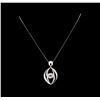 Image 2 : 14KT White Gold 1.40 ctw Diamond Pendant With Chain