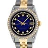 Image 1 : Rolex Mens 2 Tone Blue Vignette String Diamond Lugs Datejust Wristwatch