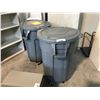 Image 1 : 2 GREY RUBBERMAID MOBILE WASTE RECEPTACLES