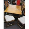 Image 2 : PINE DROP LEAF TABLE WITH 4 LADDERBACK CHAIRS