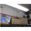Image 1 : 7.5' CHRISTMAS TREE WITH BOX OF ASST. DECORATIONS, WRAPPING PAPER, ETC.