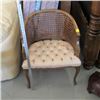 Image 1 : CANE BACKED UPHOLSTERED SEAT ARMCHAIR