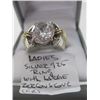 Image 2 : LADIES SILVER .925 RING WITH LARGE ZERCON STONE, SZ 7.5