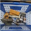 Image 1 : BOX OF MISC. TRAILER BALLS, PINTLE HITCH, TEETH FOR BUCKET, ETC.