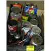 Image 1 : BOX OF ASST. TIN OIL CANS, OILERS, ETC.