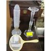 Image 1 : BULLET LIGHT, A MIRROR & A CRYSTAL CANDLE HOLDER