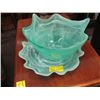 Image 1 : GREEN DECORATIVE BOWL & PLATE