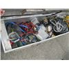 Image 2 : TRUCK TOOL BOX WITH ASST. ITEMS, ROPE, HARDWARE, JUMPER CABLES, ETC.