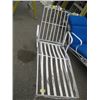 Image 2 : WROUGHT IRON LOUNGE CHAIR WITH WHEELS AND BLUE CUSHION