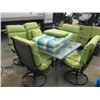 Image 1 : PATIO TABLE WITH 5 SWIVEL CHAIRS & CUSHIONS