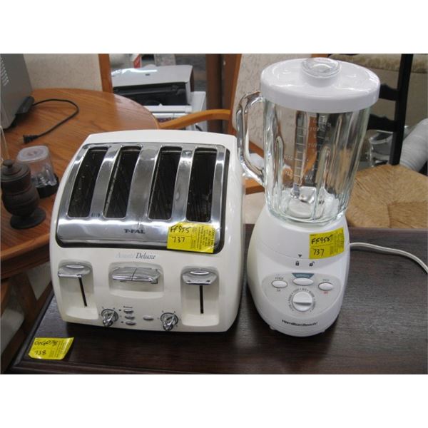 TFAL 4 SLICE TOASTER & HAMILTON BEACH BLENDER