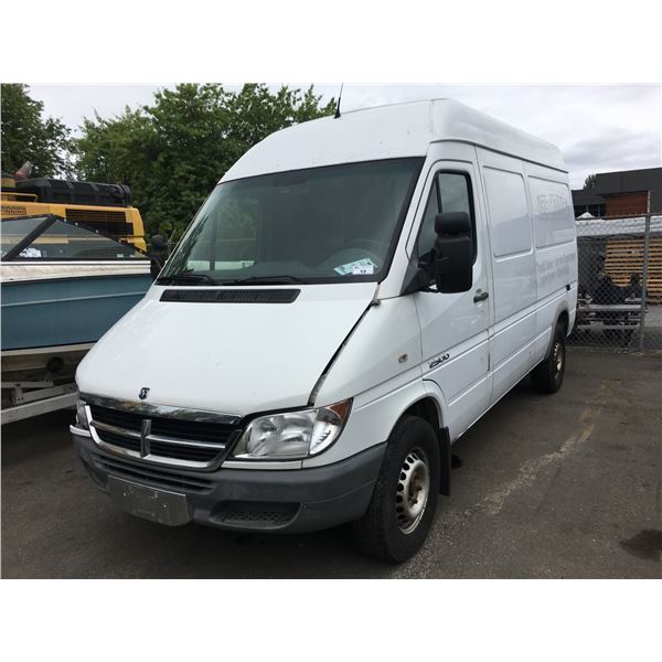 2006 DODGE SPRINTER 2500, 4DR CARGO VAN, WHITE, VIN # WD0BD644165958886