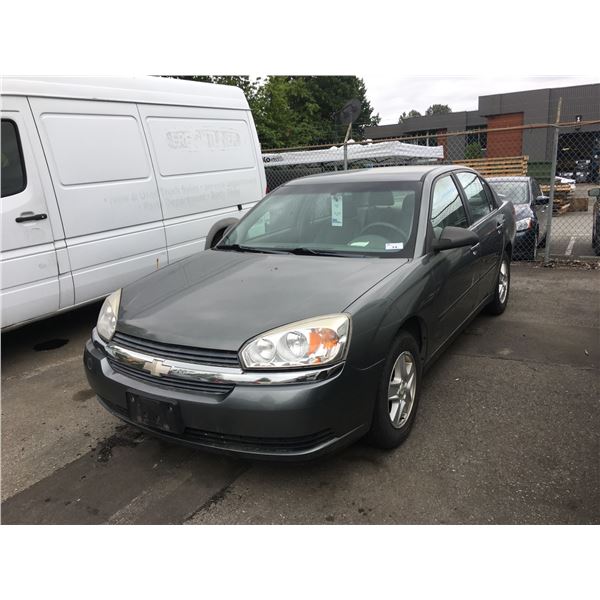 2004 CHEVROLET MALIBU LS, 4DR SEDAN, GREY, VIN # 1G1ZT54864F223246