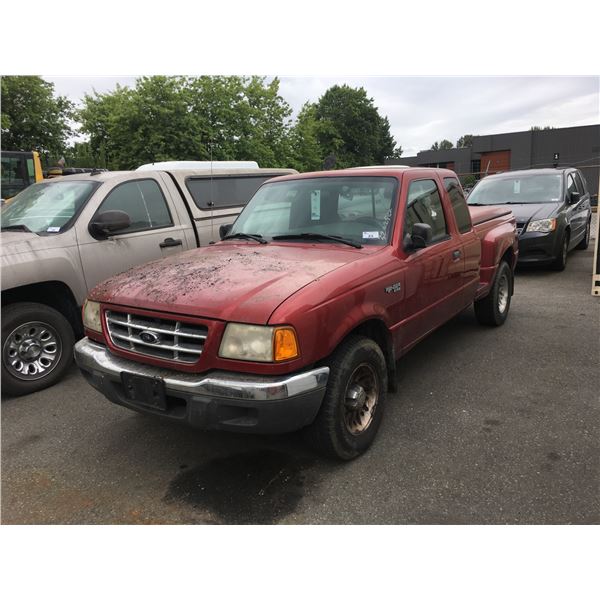 2001 FORD RANGER EDGE PLUS, 2DR PU, RED, VIN # 1FTYR14U01PA25937,