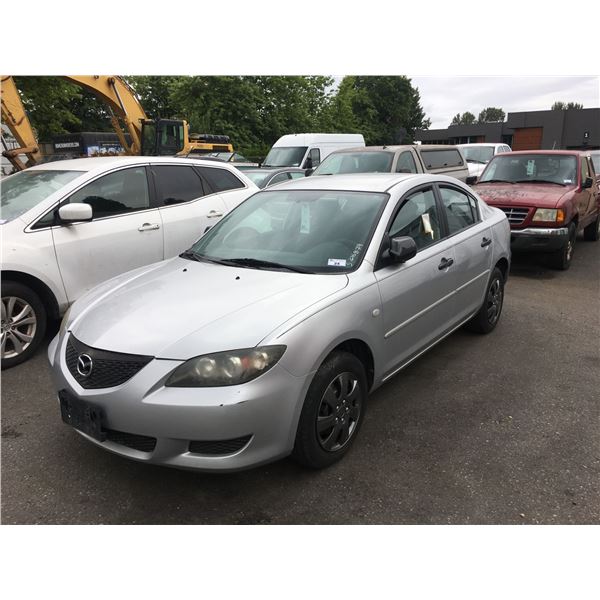 2004 MAZDA 3, 4DR SEDAN, SILVER, VIN # JM1BK12F741102423,