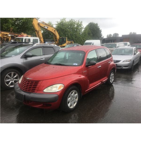 2001 CHRYSLER PT CRUISER, 4DR SEDAN, RED, VIN #3C4FY4BB21T573933