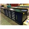 Image 2 : BLUE STEELMAN 15 DRAWER 2 DOOR WORK BENCH H36" X W113" X D29" WITH ANTI-SLIP LINING