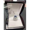Image 4 : NEW Ladies Square Cut Solitaire Blue Topaz Cluster Dress Ring size 7