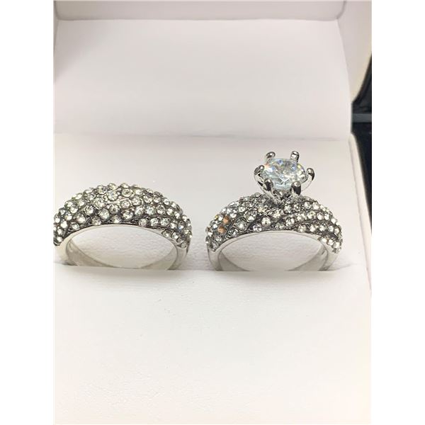 Italian Design Ladies Engagement/Wedding ring set with 1.0 carat solitaire and band