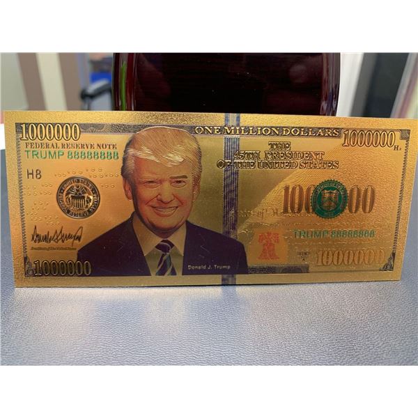 USA one million dollar gold clad commemorative Donald trump Foil Bank Note