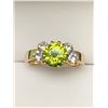 Image 3 : Ladies 14K GP Perdiot Solitaire Dress ring size 7.5 NEW
